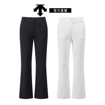 【DESCENTE】GOLF 迪桑特 女士 微喇叭高爾夫球長褲 (黑色/白色)