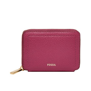 Logan 真皮拉鍊RFID防盜卡夾-桃紅色 SL10045658