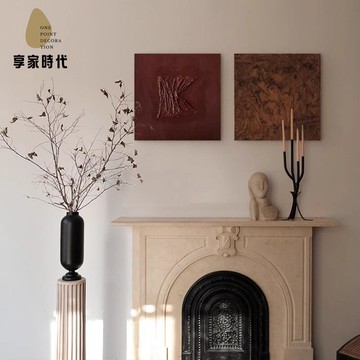 侘寂風簡約 手繪 油畫 肌理壁畫 裝飾畫 藝術玄關入戶走廊復古風 掛畫xj7232