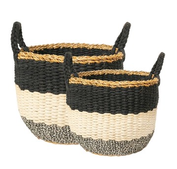KORISSA/孟加拉手工編織/黑色籃子