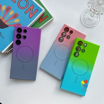 漸變色 液態硅膠殼 磁吸 適用 三星 S26 S25 S24 Ultra S23 S22 Plus A56 防摔 手機殼