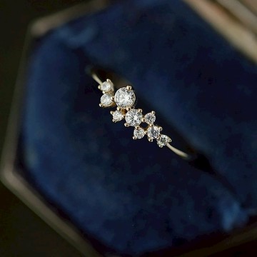 隔日到貨 波斯菊 S925銀 莫桑鑽 水晶 可調式戒圍 鑽戒 戒指 不退色1738