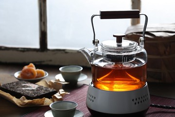 玻璃福鋼提樑燒水壺