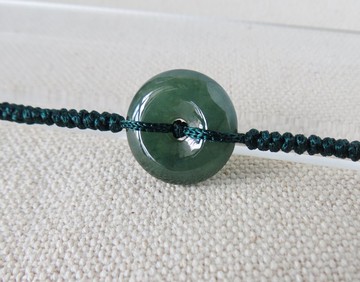 本命年【歲歲平安】平安扣翡翠鍊絲光編織手鍊*SW28*招財開運