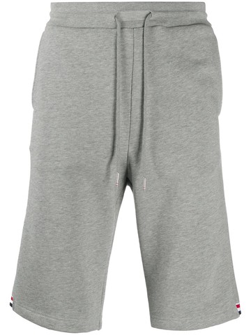 Thom Browne - loopback cotton stripe sweat shorts - men - Cotton - 1 - Grey