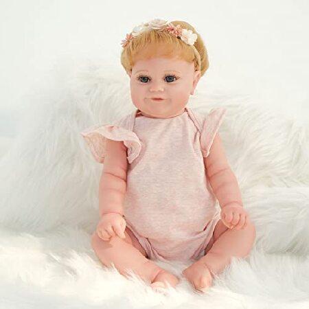 Reborn Baby Dolls 18 Inch, Lifelike Blonde Hair Toddler Dolls with