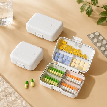 便攜藥盒 小號／大號 1入 分隔藥盒 分裝藥盒 保健品盒 分裝盒 密封防潮 隨身藥盒 【好物底家】 DS031006 x