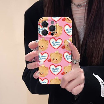 滿屏愛心小熊適用iphone15promax蘋果14趣味可愛粉色新款13全包mini防摔xr小眾高級感12菲林8plus11手機殼女