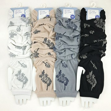 日本進口 UV care Arm cover 花紋線畫系列 接觸冷感 防曬袖套 防曬臂套 60cm｜小鶴日貨