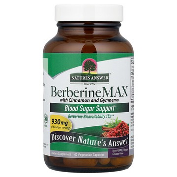 Nature's Answer, BerberineMax with Cinnamon and Gymnema, 60 Vegetarian Capsules