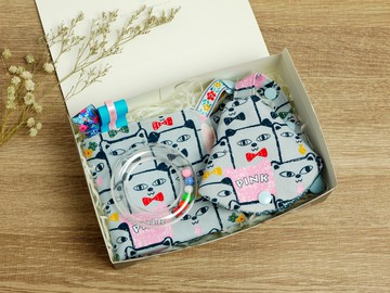 超值組合 彌月禮盒│安撫巾+二合一奶嘴夾:::PINK貓咪