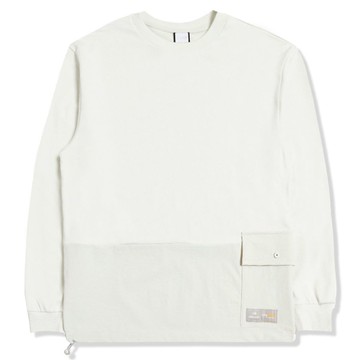 【EiDER】中性CORDURA耐磨異材質拼接長袖上衣 白 / 22EDUU22253