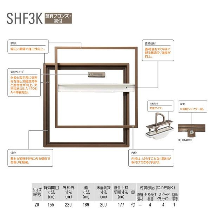 ダイケン 床下点検口 シルバー 61.5x61.5x2.3cm HDC60 - 4