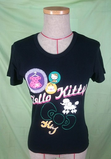 【震撼精品百貨】Hello Kitty 凱蒂貓 黑T 貴賓狗 震撼日式精品百貨