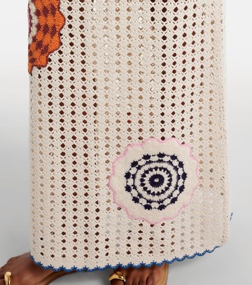 Alémais Elma crochet embroidered cotton maxi skirt