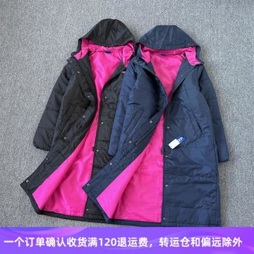 出口日單 長款過膝棉衣女輕薄連帽寬松超輕戶外防風水秋冬外套