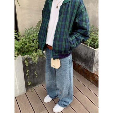 ☆LimeLight☆ BAGGY PANTS 藍 垂墜感 復古感 刷舊 水洗 牛仔褲 西部 長褲 K-DNP016