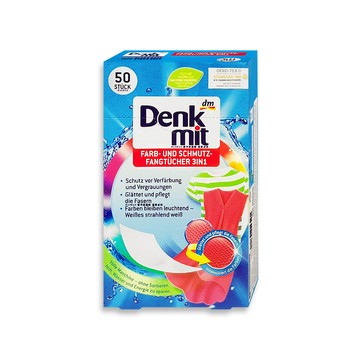 DM 德國Denkmit-衣物護色洗衣防染片50片/盒(白衣彩衣皆適用,深淺衣物混洗防染魔布)