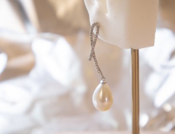 925純銀 10x14mm 天然水滴淡水珍珠紐帶閃石垂釣耳環