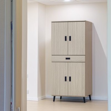 文創集 愛克蒂2.7尺四門單抽高鞋櫃(二色可選)-82x40x179-cm免組