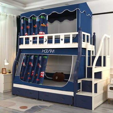 子母床上下鋪兒童卡通小屋蚊帳家用上下床宿舍床簾遮光上鋪蚊帳