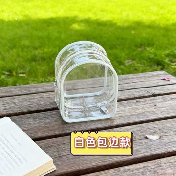 闆娘推薦🌈保護套醒獅盲盒毛絨玩偶掛件透明外出包10cm雞籠防塵收納包遛娃包