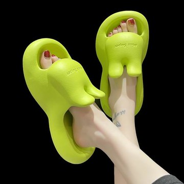 可愛兔子拖鞋女夏季2025新款時尚外穿踩屎感厚底室內家居防滑涼拖