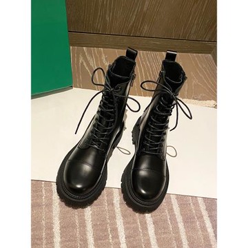 大冪冪同款真皮馬丁靴女2025年新款春秋單靴英倫風厚底機車短靴子