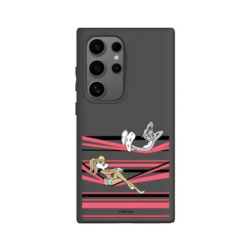 Galaxy S24 Ultra SolidSuit 黑 - 樂一通 Looney Tunes - 線條系列-兔巴哥與羅拉兔