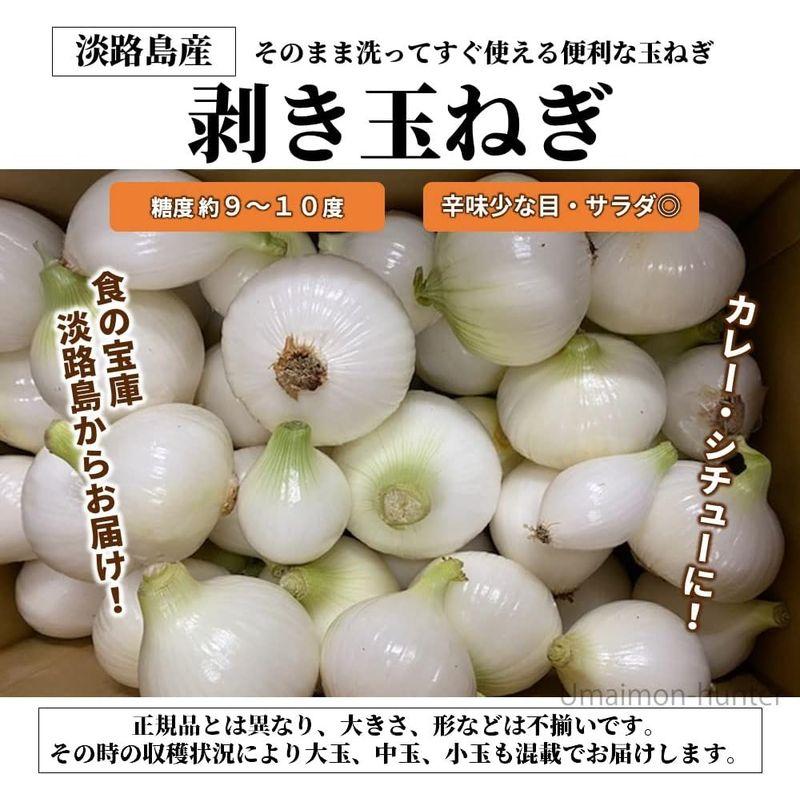 淡路島産 剥き玉ねぎ 5kg×１箱 サイズ混載