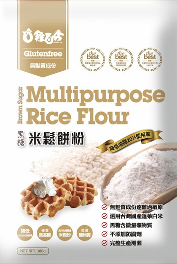 雞百分 無麩質 黑糖米鬆餅粉 300g