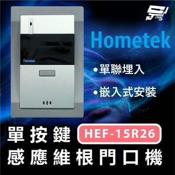 昌運監視器 Hometek HEF-15R26 單聯埋入 單按鍵感應維根門口機 嵌入式安裝 ＥＭ卡 使用頻率125K Hz 請來電洽詢