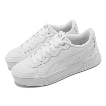 Puma 休閒鞋 Skye 女鞋 白 全白 厚底 低筒 基本款 皮革 小白鞋 37476401
