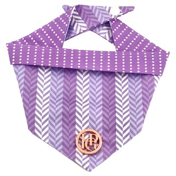 HAPPY GO PUPPY 寵物領巾 點點人字紋  M  紫丁香  1條