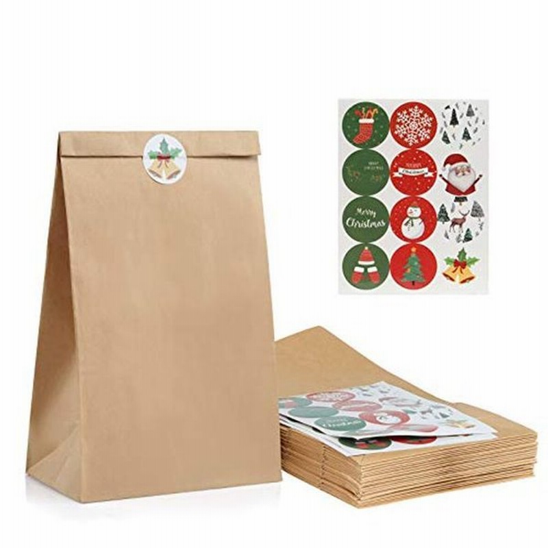 Kesote ギフトバッグ クリスマス ラッピング 袋 紙袋 角底袋 茶色 26 5x15x9 48枚 未晒無地 クリスマス封印シール付き 通販 Lineポイント最大0 5 Get Lineショッピング