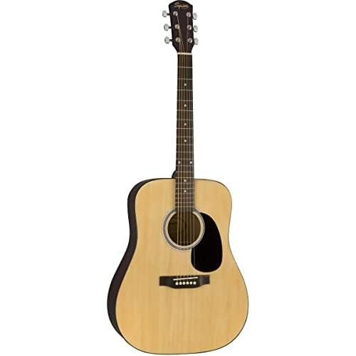 フェンダーSquier Dreadnought Acoustic Guitar Natural Bundle with Gig Bag, Tune