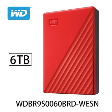 WD威騰 My Passport 6TB 2.5吋 外接硬碟(紅色) WDBR9S0060BRD-WESN