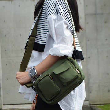 *免費客製刻字* 斜挎包/斜背包/側背包-綠(共5色)