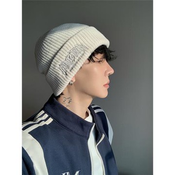 FINE STATE帽子男士冬季保暖潮牌針織帽毛線帽男款冬天護耳冷帽男