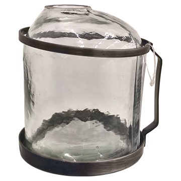 POST GEnERAL 工業風錘紋玻璃花器 PG-98236-0004 510g  110 x 95 x 110mm  透明