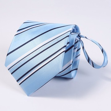 正裝領帶男商務職業上班藍色學生韓版保安潮流拉鏈式一拉得易拉得