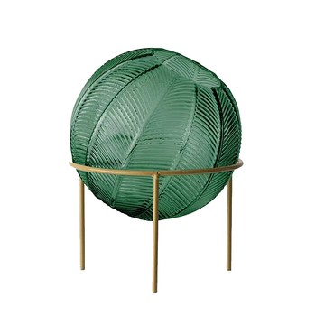 【好物良品】北歐手工圓型玻璃球形花瓶 花藝花器 插花裝飾品 桌面餐桌擺飾-綠色