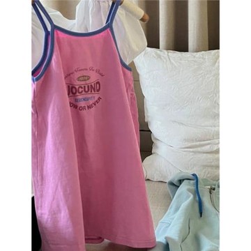 夏季吊帶薄款睡裙女士2024年新款涼爽無袖睡衣女夏純棉學生家居服