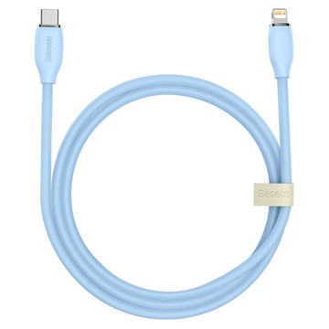 Baseus 倍思 Type C to 8pin PD Lightning 果凍液態矽膠高速充電傳輸線  淡藍色  1.2m  1條
