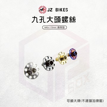 JZ 傑能 螺絲 車牌螺絲 大牌螺絲 白鐵螺絲 牌照螺絲 機車螺絲 白鐵 九孔螺絲 造型螺絲 M6x15