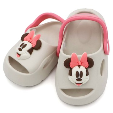 DISNEY MICKEY AND FRIENDS 台灣限定 涼拖鞋 小中童 米妮 白 R9208(123025)