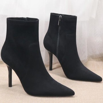 冬新款細跟時尚絨面1619/1短靴