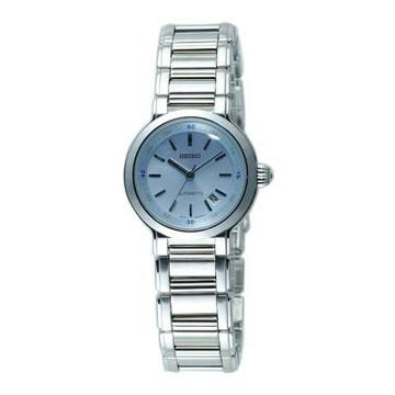 SEIKO 鍾愛一生機械腕錶-銀X粉藍-SUF005K1
