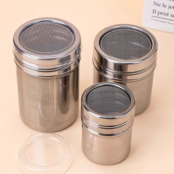 好物精選 撒粉罐帶蓋可可粉咖啡410不鏽鋼防潮蓋精細網紗式燒烤調料撒粉篩 壹灣寄出 調味料 四川灑粉 調味料收納架 灑粉