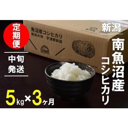 ふるさと納税 5kg×3ヶ月　南魚沼産コシヒカリ　うちやま農園米 新潟県南魚沼市